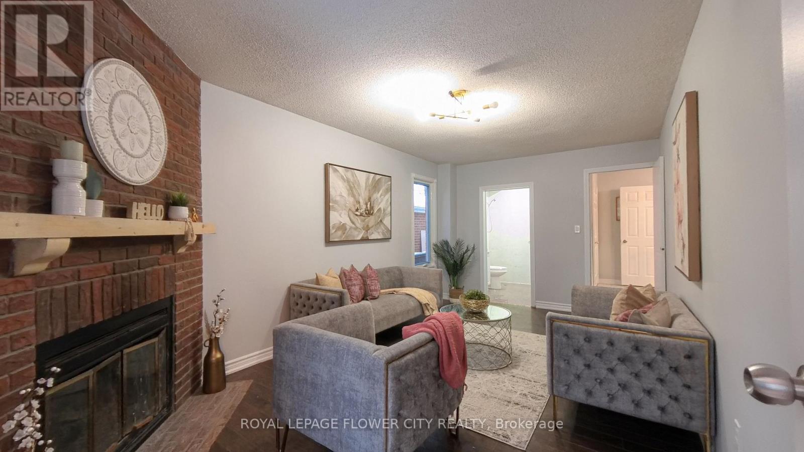 1 Donaldson Drive, Brampton, ON - Indoor Photo Showing Living Room With Fireplace