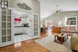 french doors to kitchen. -