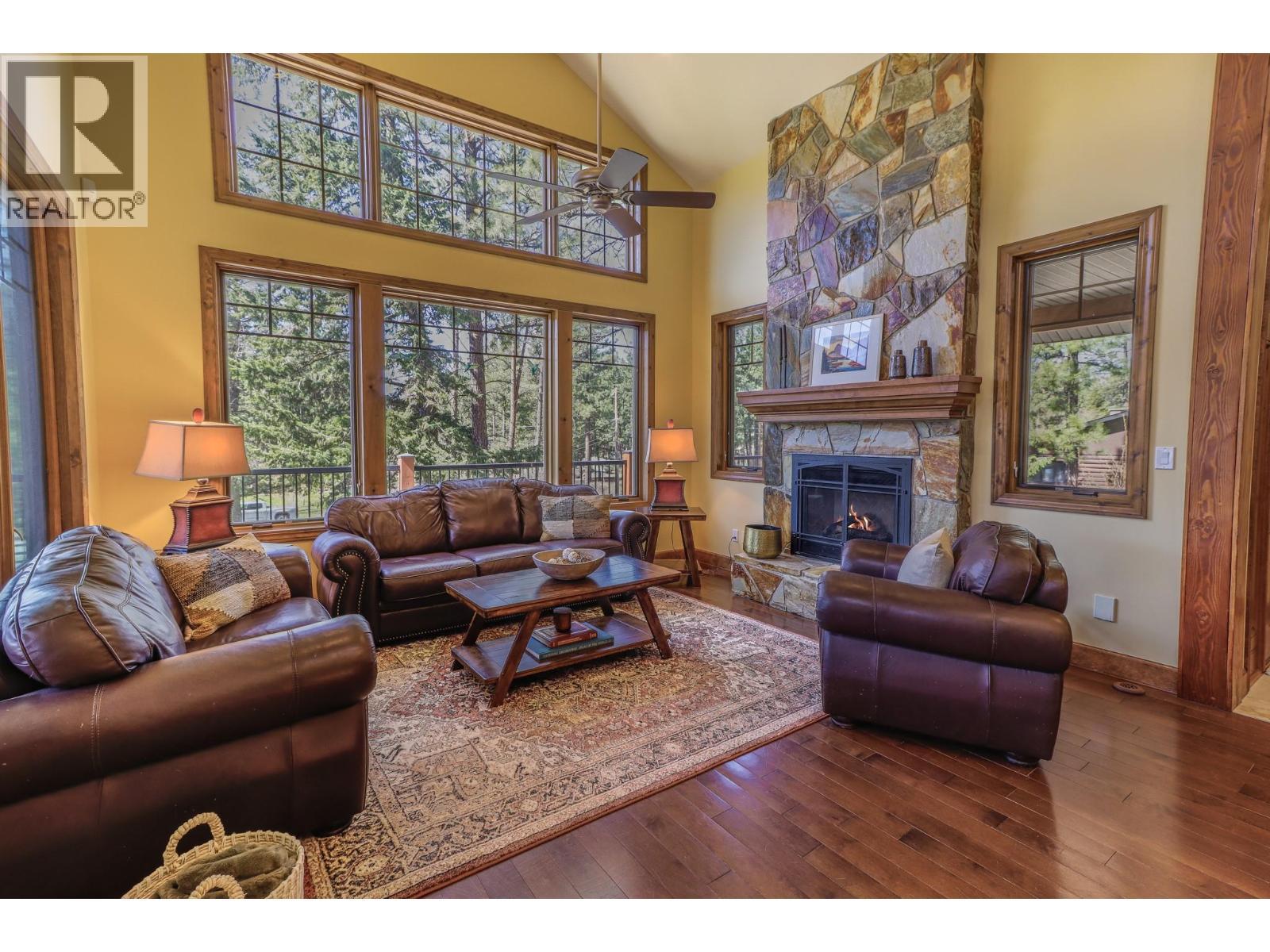 6308 Ash Road, Wasa, BC - Indoor Photo Showing Living Room With Fireplace