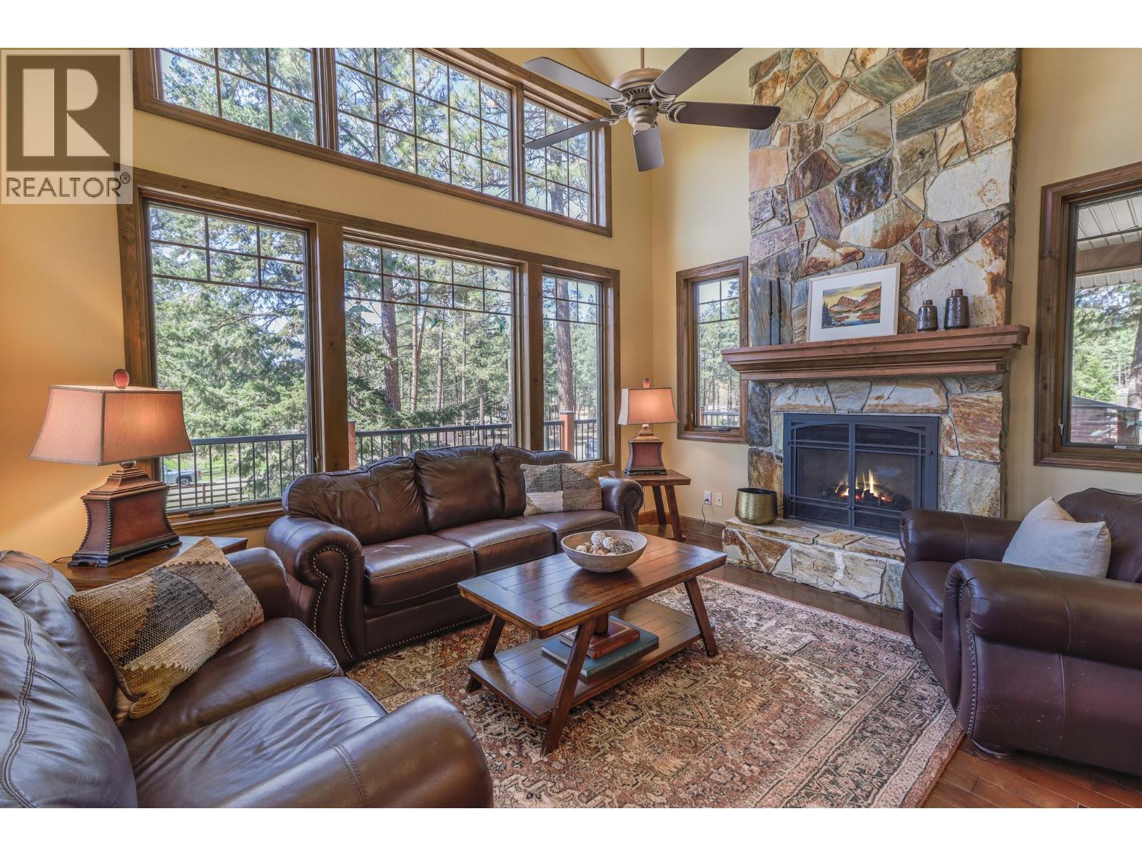 6308 Ash Road, Wasa, BC - Indoor Photo Showing Living Room With Fireplace