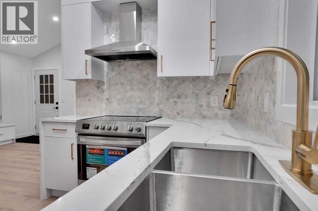 96 Covington Road Ne, Calgary, AB - Indoor Photo Showing Kitchen With Double Sink With Upgraded Kitchen