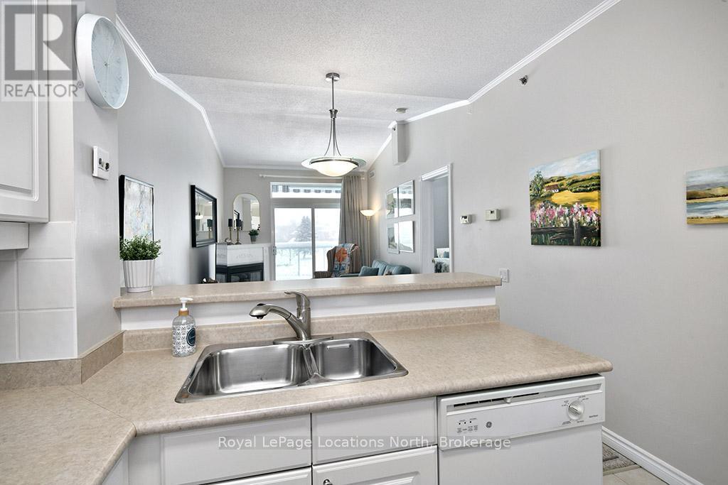 402 - 34 Bayfield Street, Meaford, ON - Indoor Photo Showing Kitchen With Double Sink