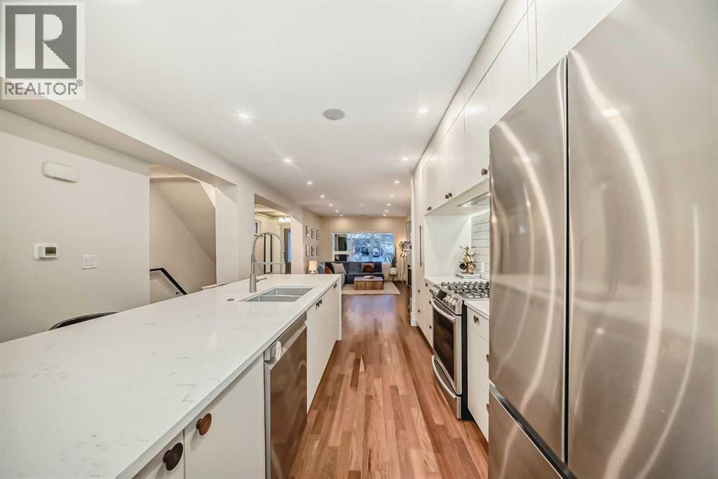 2120 18 Street Sw, Calgary, AB - Indoor Photo Showing Kitchen With Double Sink With Upgraded Kitchen