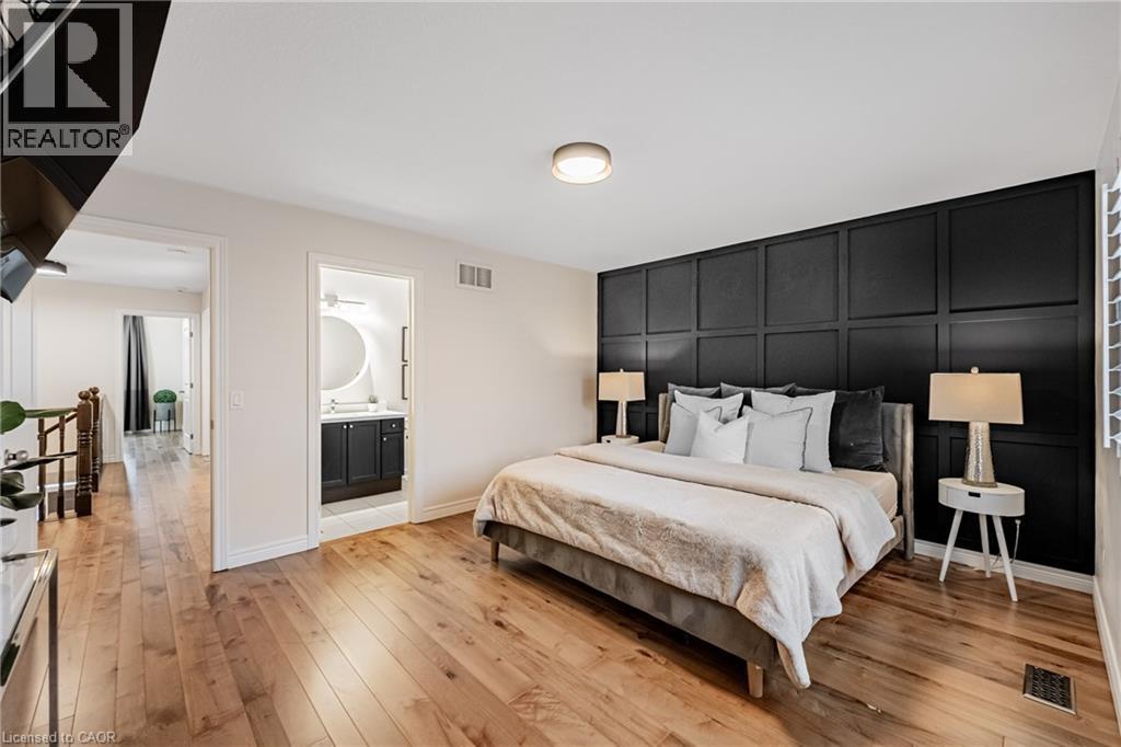 Dining space featuring light wood finished floors and recessed lighting - 5056 New Street Unit# 21, Burlington, ON - Indoor Photo Showing Bedroom