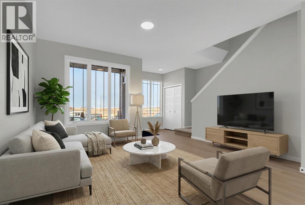 Virtually Staged Living - 15 Corner Glen Drive Ne, Calgary, AB - Indoor Photo Showing Living Room