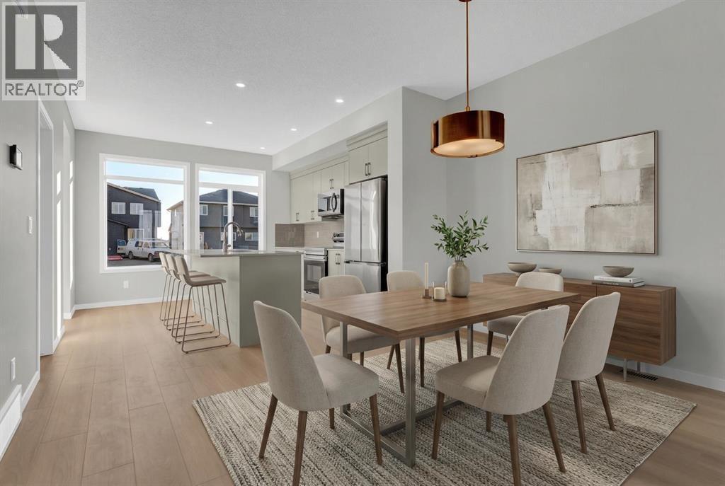 Virtually Staged Dining - 15 Corner Glen Drive Ne, Calgary, AB - Indoor Photo Showing Dining Room