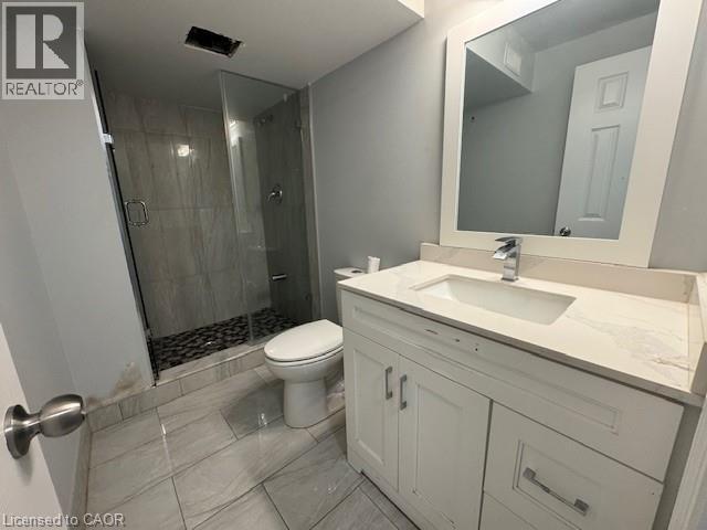 Full bathroom with vanity and a stall shower - 509 St Moritz Avenue Unit# Lower, Waterloo, ON - Indoor Photo Showing Bathroom