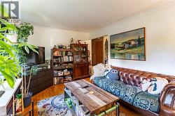 Living area with wood finished floors -