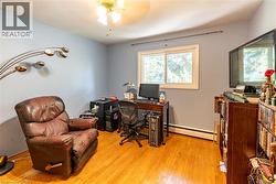 Office featuring light wood finished floors -