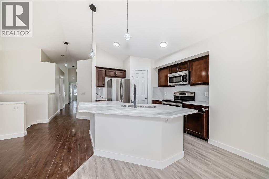 226 Saddlebrook Circle Ne, Calgary, AB - Indoor Photo Showing Kitchen With Stainless Steel Kitchen With Double Sink With Upgraded Kitchen