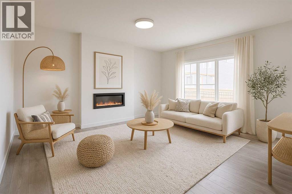 14 Quartz Gate, Balzac, AB - Indoor Photo Showing Living Room With Fireplace