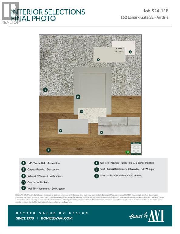 Interior Selections - 162 Lanark Gate Se, Airdrie, AB - Other