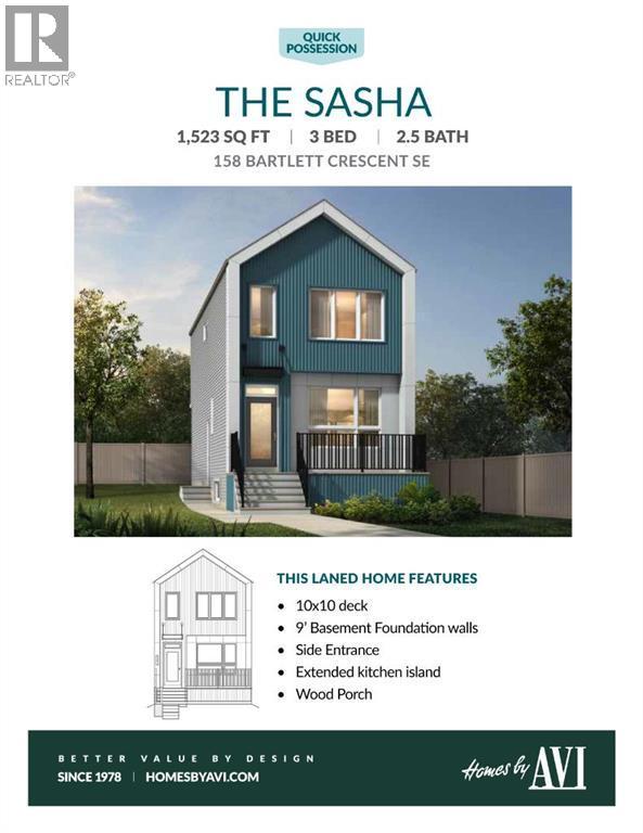 Builder Brochure - Page 1 of 2 - 158 Bartlett Crescent Se, Calgary, AB - Other
