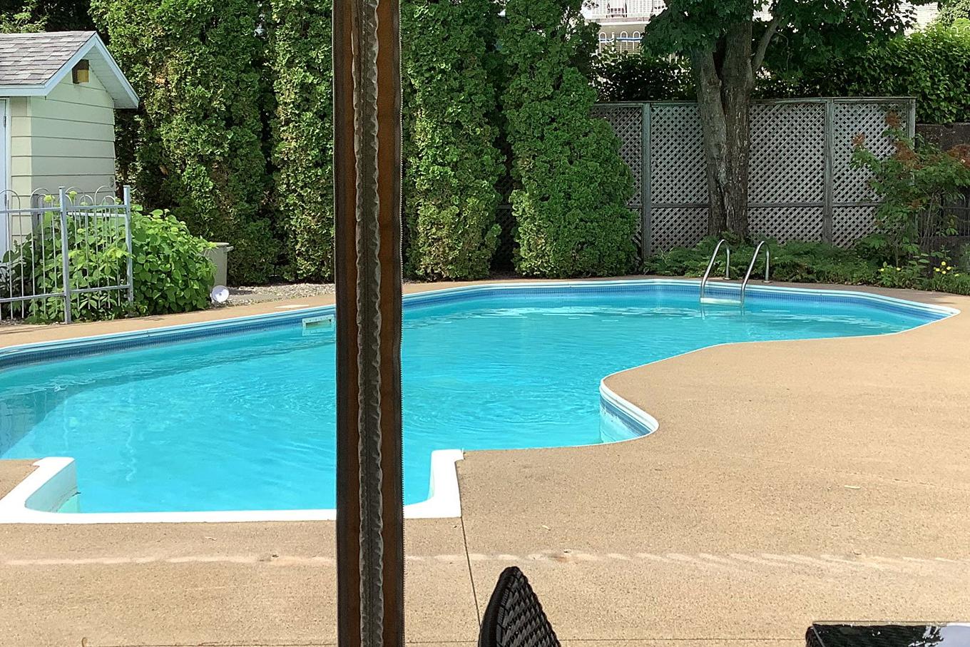 Pool - 8230 Rue De Colombelles, Québec (Charlesbourg), QC - Outdoor With In Ground Pool With Backyard