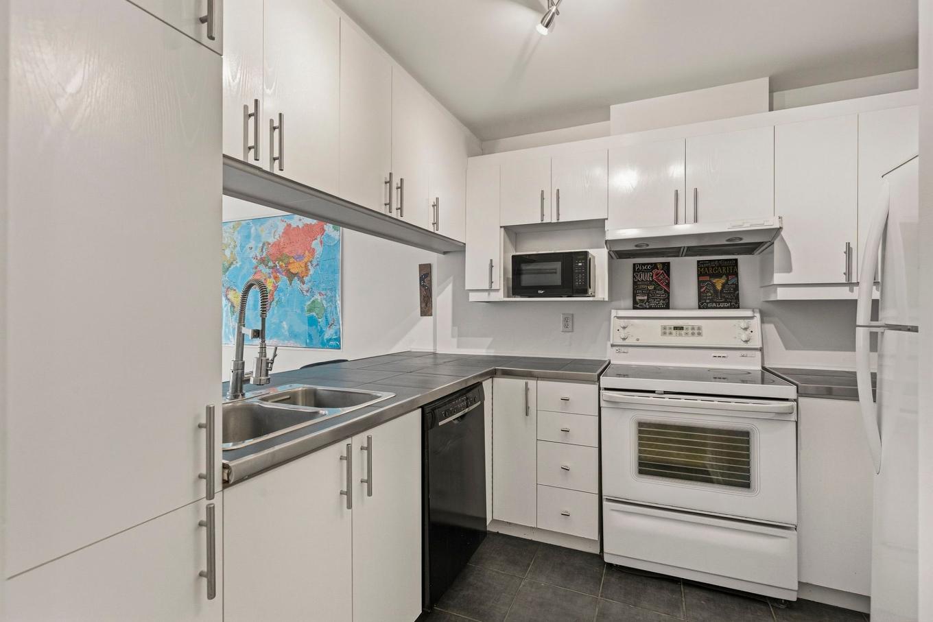 Kitchen - 3-1317 Rue La Fontaine, Montréal (Ville-Marie), QC - Indoor Photo Showing Kitchen With Double Sink