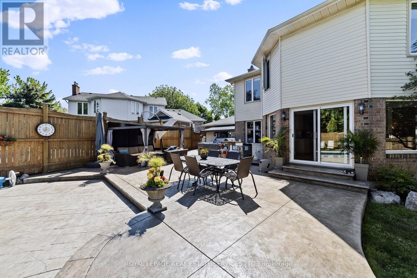 Extensive patios, pergola, hot tub - 2131 Upland Drive, Burlington, ON - Outdoor With Deck Patio Veranda