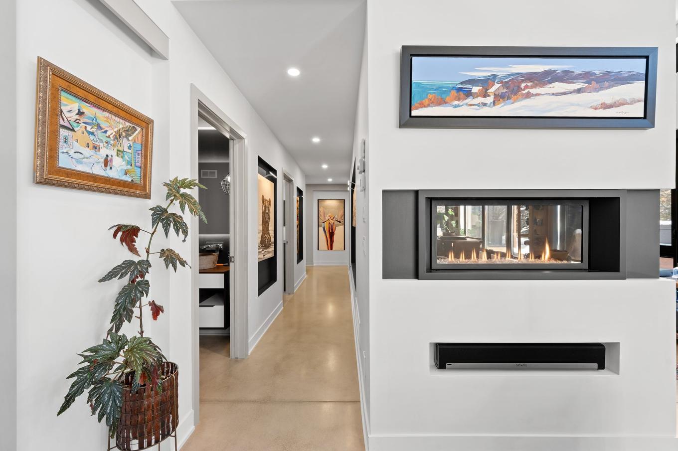 Corridor - 10 Ch. De L'Oxalis, Harrington, QC - Indoor Photo Showing Other Room With Fireplace