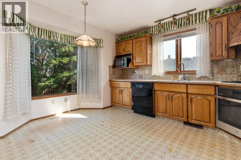 eat-in kitchen - 4305 74 Street, Camrose, AB - Indoor Photo Showing Kitchen With Double Sink