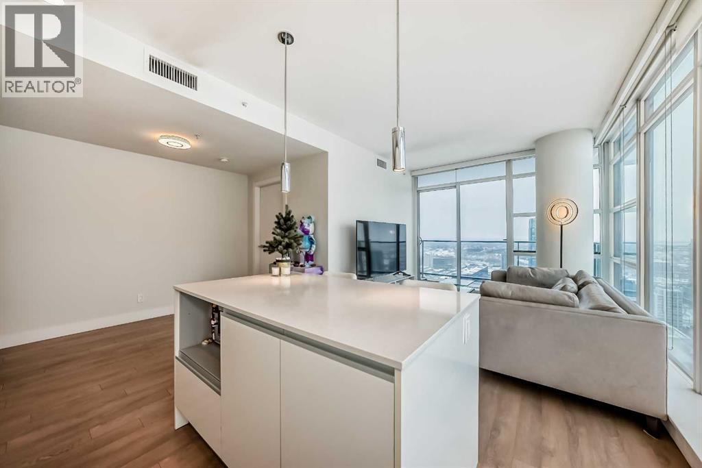 3402, 1122 3 Street Se, Calgary, AB - Indoor With Fireplace