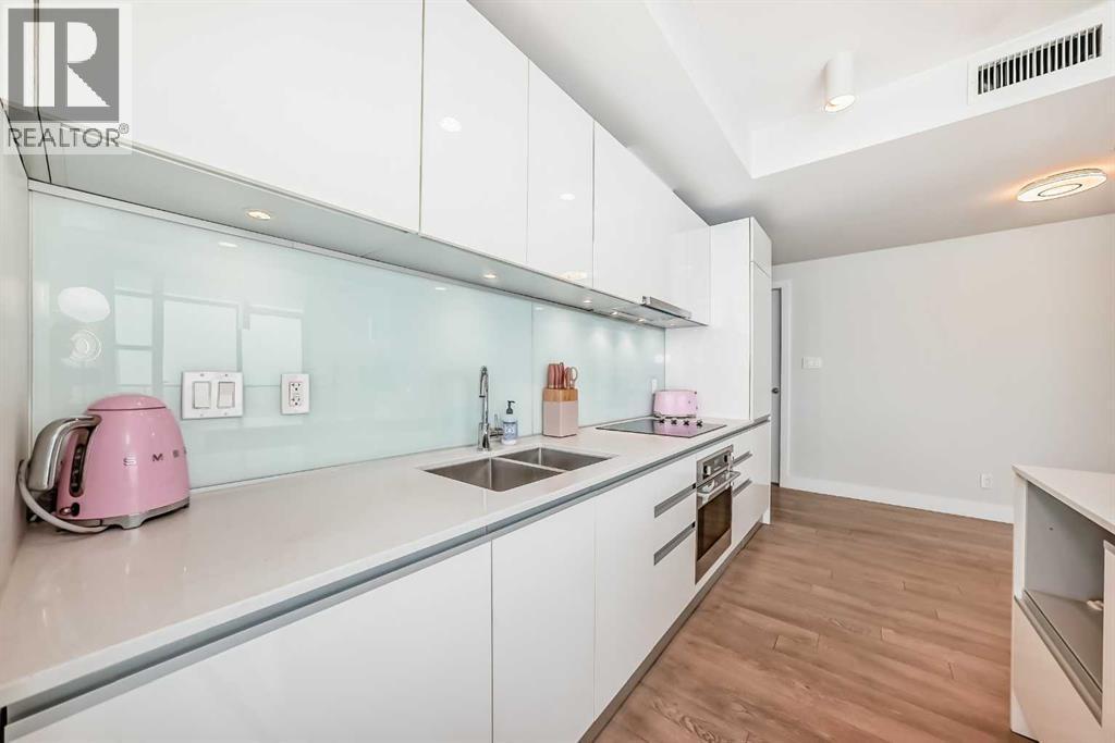 3402, 1122 3 Street Se, Calgary, AB - Indoor Photo Showing Kitchen With Double Sink