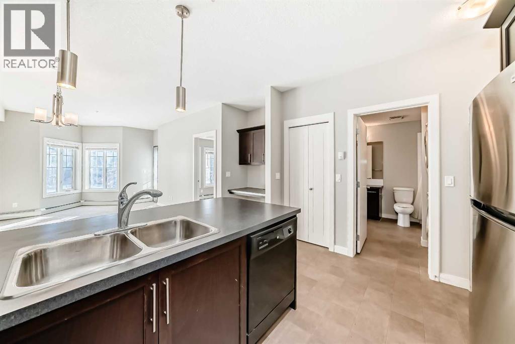225, 20 Royal Oak Plaza Nw, Calgary, AB - Indoor Photo Showing Kitchen With Double Sink