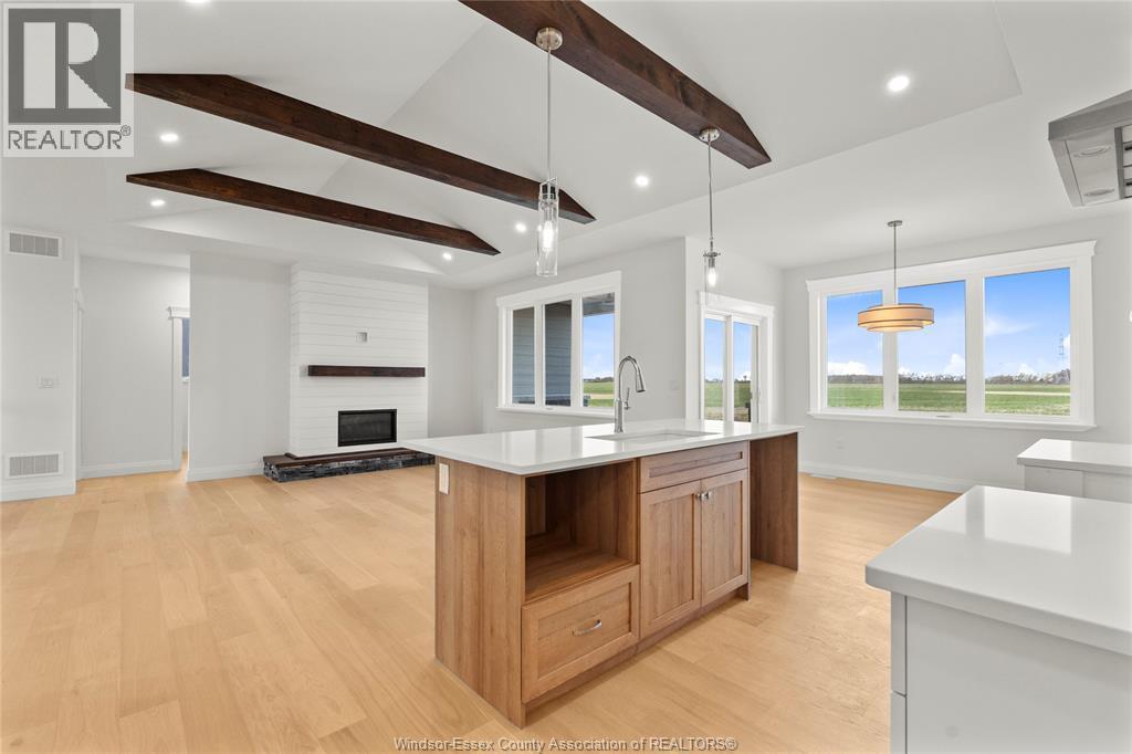 4438 Belmont, Comber, ON - Indoor Photo Showing Kitchen With Fireplace