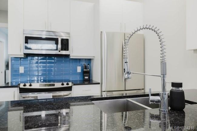 201-606 Speed Ave, Victoria, BC - Indoor Photo Showing Kitchen With Double Sink With Upgraded Kitchen