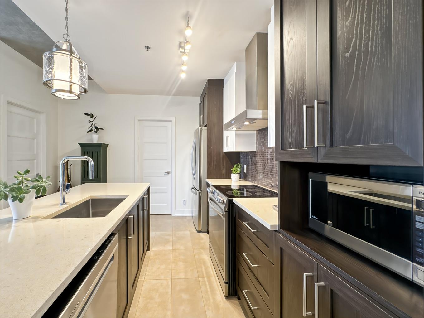 Kitchen - 508-9200 Rue Hochelaga, Montréal (Mercier/Hochelaga-Maisonneuve), QC - Indoor Photo Showing Kitchen With Upgraded Kitchen