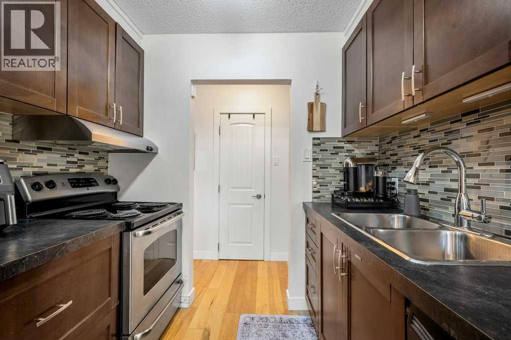 101, 312 15 Avenue Ne, Calgary, AB - Indoor Photo Showing Kitchen With Double Sink