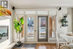 Large bright windows and surround built-in speakers -