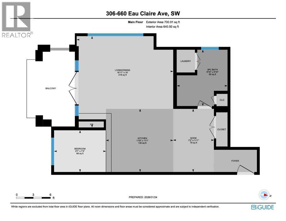 Floorplan - 306, 660 Eau Claire Avenue Sw, Calgary, AB - Other