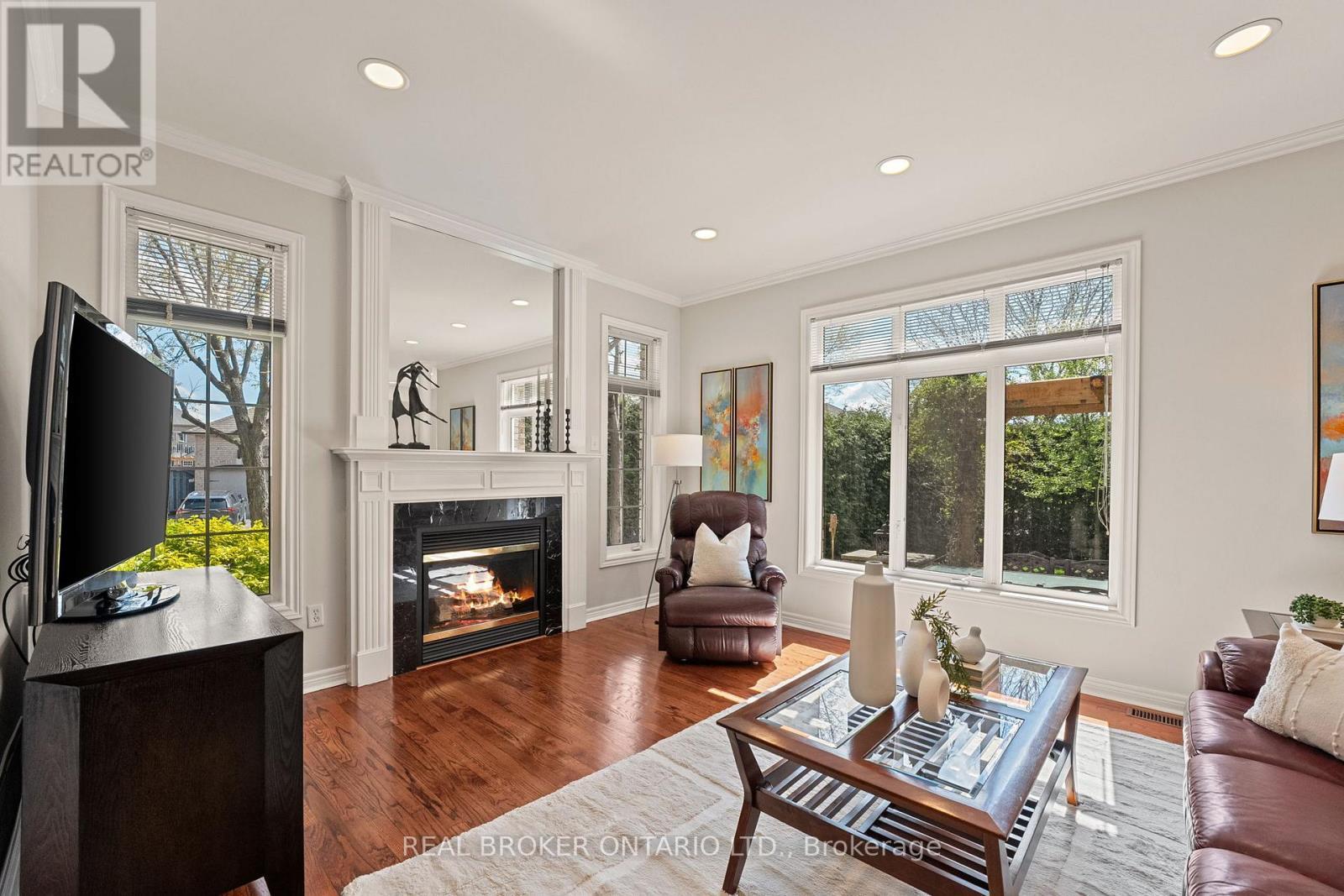 58 Calera Crescent, Vaughan, ON - Indoor Photo Showing Living Room With Fireplace