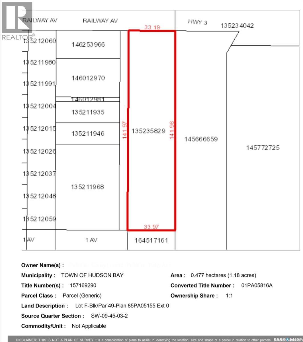 F Railway Avenue, Hudson Bay, SK
