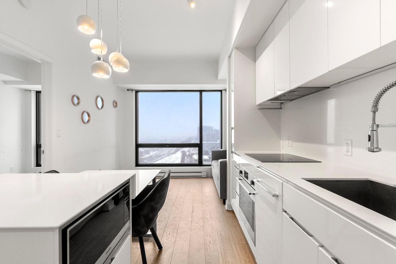 Overall view - 1509-1288 Av. Des Canadiens-De-Montréal, Montréal (Ville-Marie), QC - Indoor Photo Showing Kitchen With Upgraded Kitchen