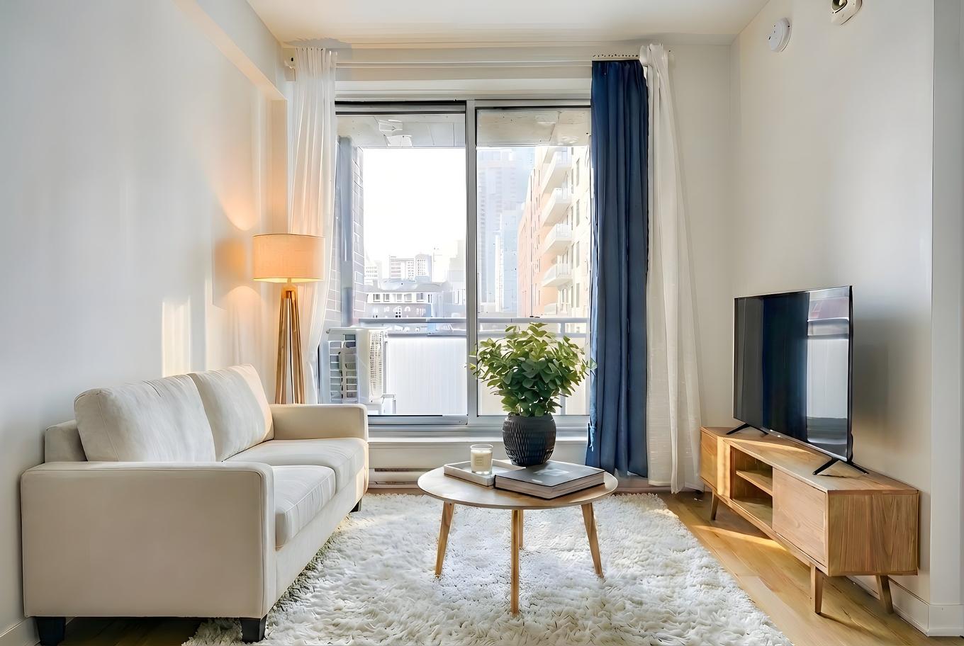 Salon - 703-1190 Rue Mackay, Montréal (Ville-Marie), QC - Indoor Photo Showing Living Room