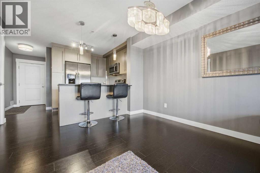 Dining space - 2118, 11 Mahogany Row Se, Calgary, AB - Indoor Photo Showing Kitchen