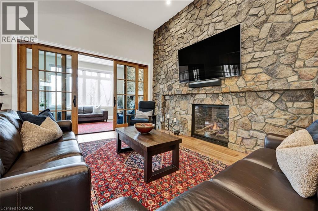 44 Pioneer Ridge Drive, Kitchener, ON - Indoor Photo Showing Living Room With Fireplace