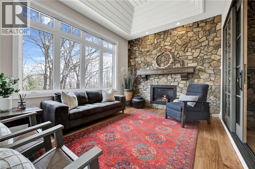 44 Pioneer Ridge Drive, Kitchener, ON - Indoor Photo Showing Living Room With Fireplace