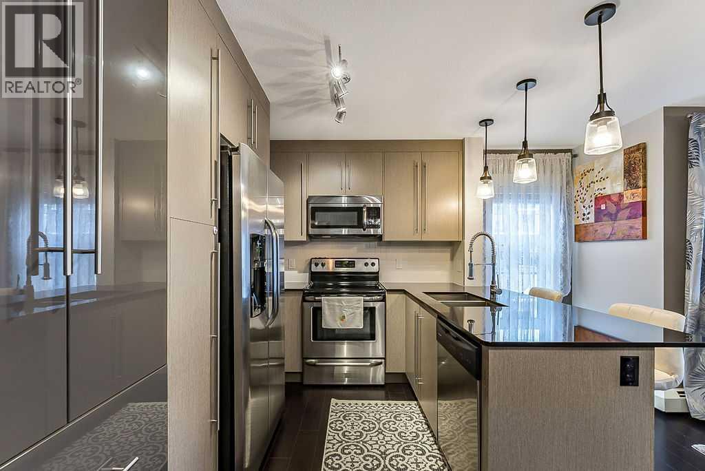 2114, 11 Mahogany Row Se, Calgary, AB - Indoor Photo Showing Kitchen With Upgraded Kitchen