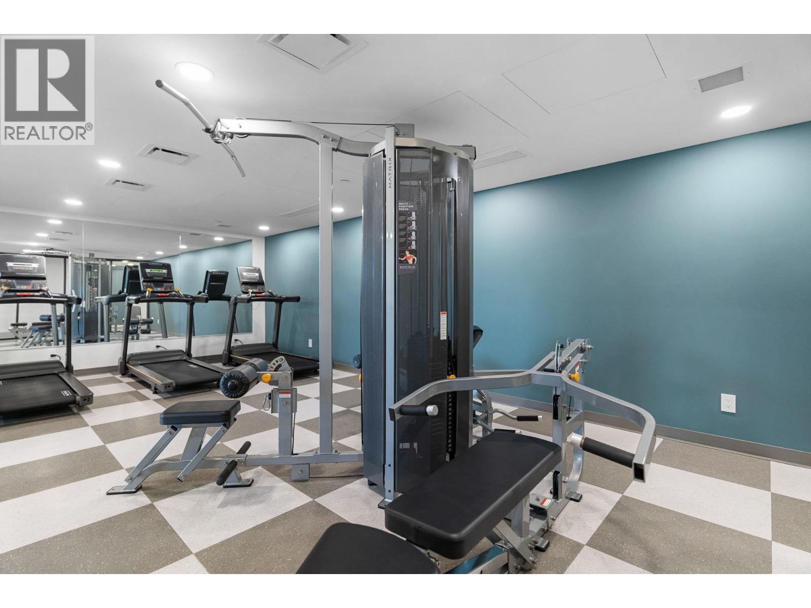 1488 Bertram Street Unit# 2808, Kelowna, BC - Indoor Photo Showing Gym Room