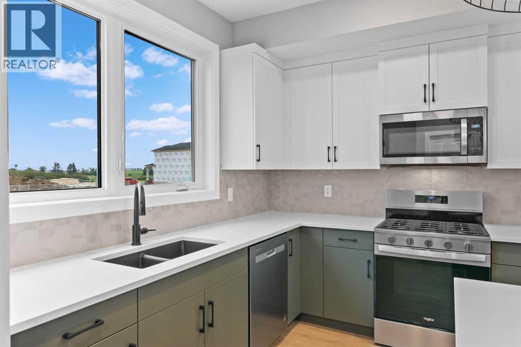 191 Belvedere Crescent Se, Calgary, AB - Indoor Photo Showing Kitchen With Double Sink