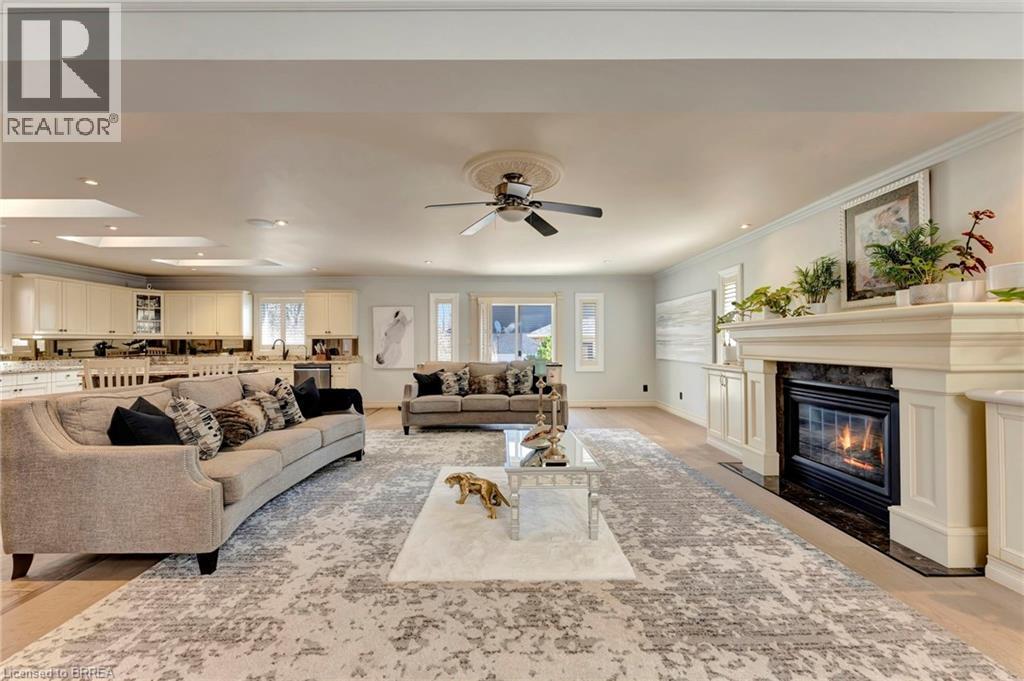1 Bowen Lane, Brantford, ON - Indoor Photo Showing Living Room With Fireplace