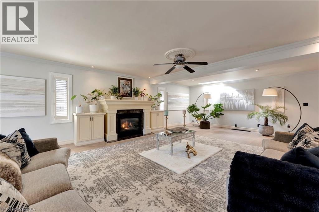 1 Bowen Lane, Brantford, ON - Indoor Photo Showing Living Room With Fireplace