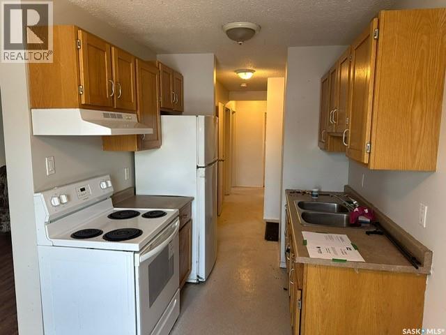 201 3094 5Th Avenue E, Prince Albert, SK - Indoor Photo Showing Kitchen With Double Sink