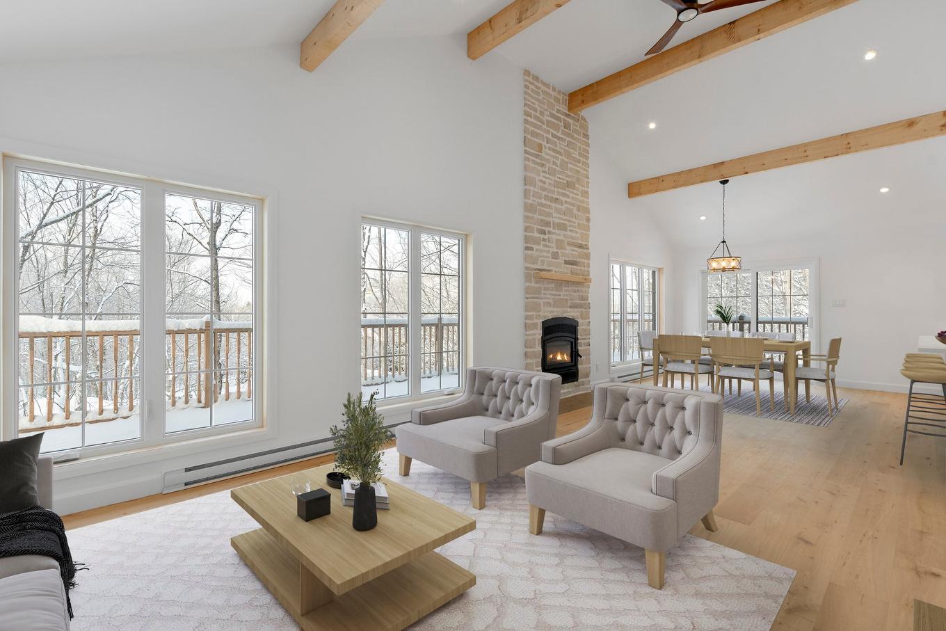 Salon - 125 Rue Paulsen, Sainte-Agathe-Des-Monts, QC - Indoor Photo Showing Living Room With Fireplace