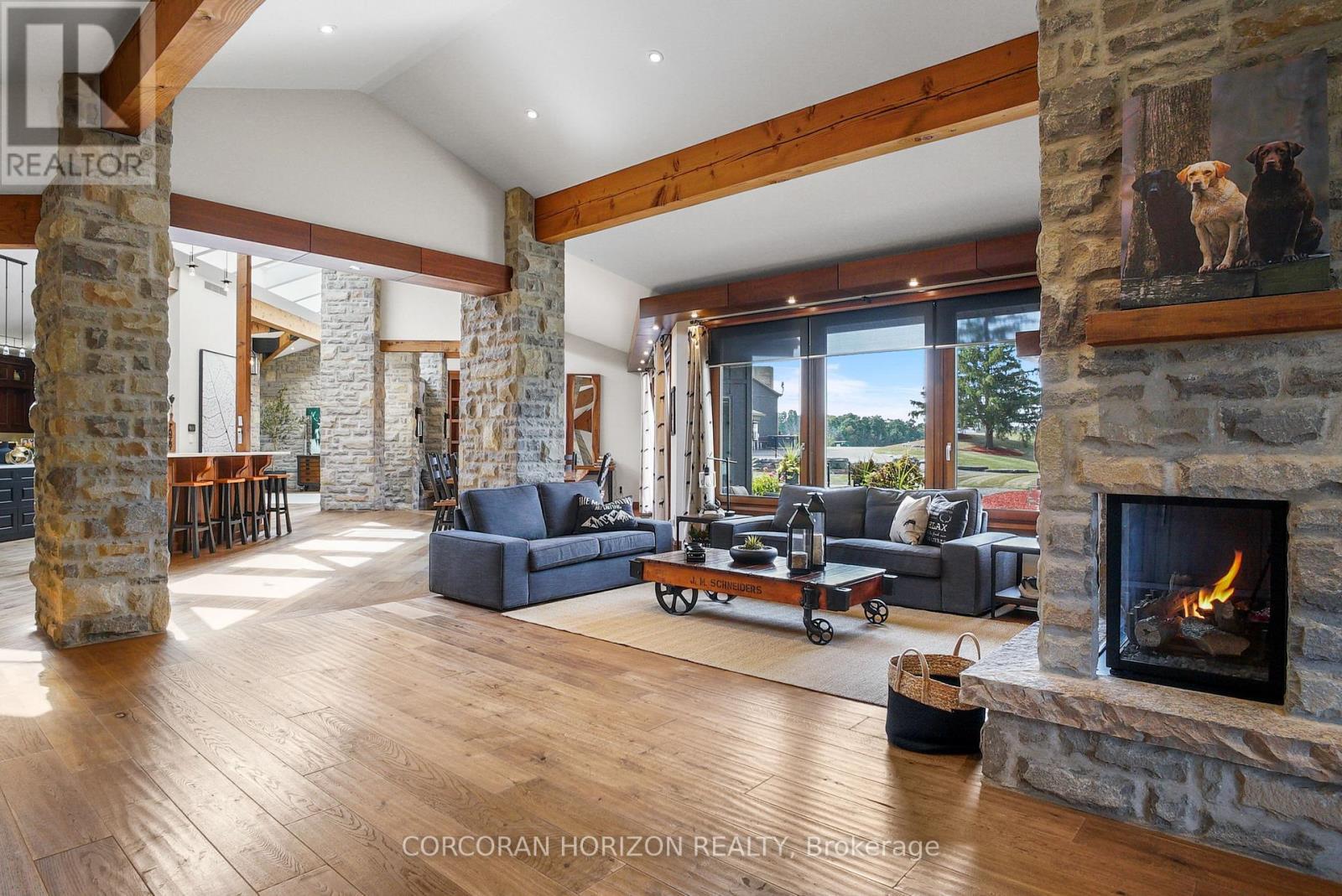 1546 Maryhill Road, Woolwich, ON - Indoor Photo Showing Living Room With Fireplace