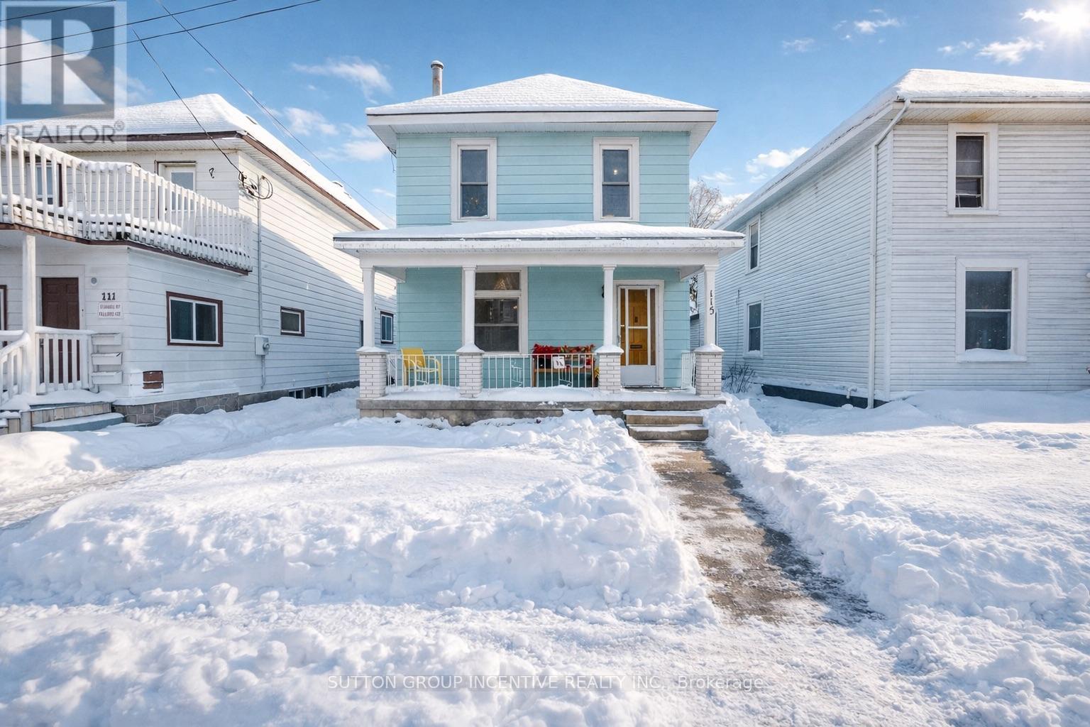 snow is AI generated - 115 Mary Street, Orillia, ON - Outdoor With Deck Patio Veranda