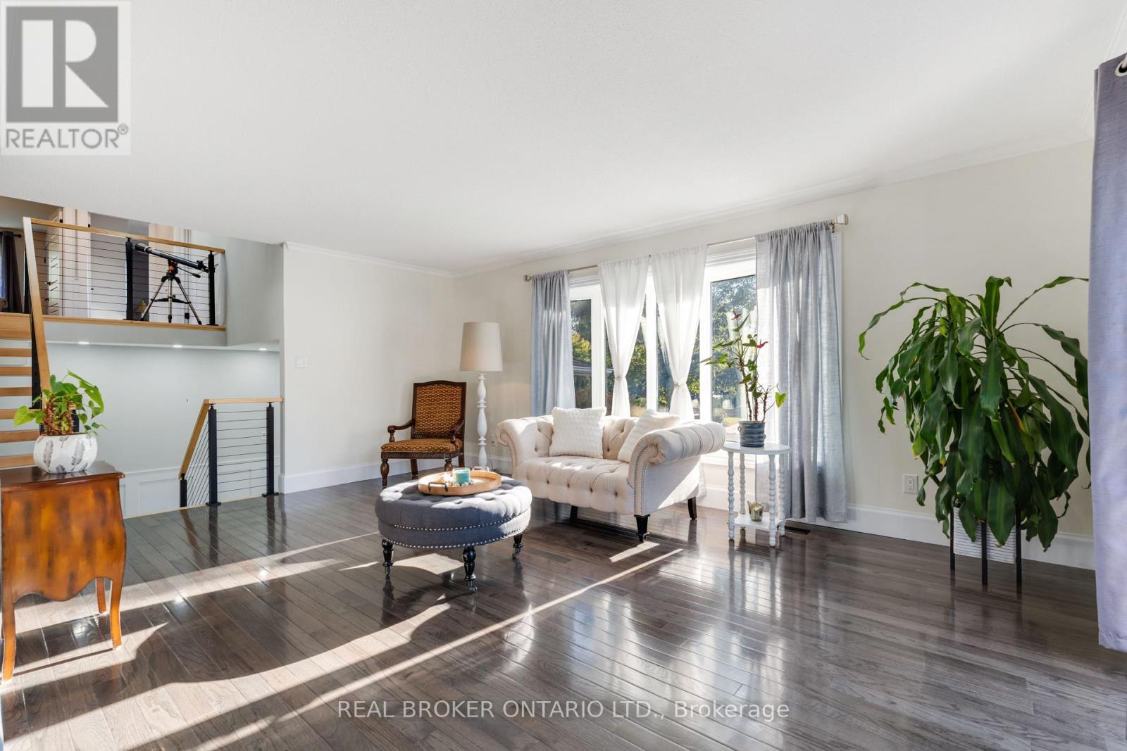 New Hardwood Flooring - 13 Pine Tree Crescent, Brampton, ON - Indoor Photo Showing Living Room
