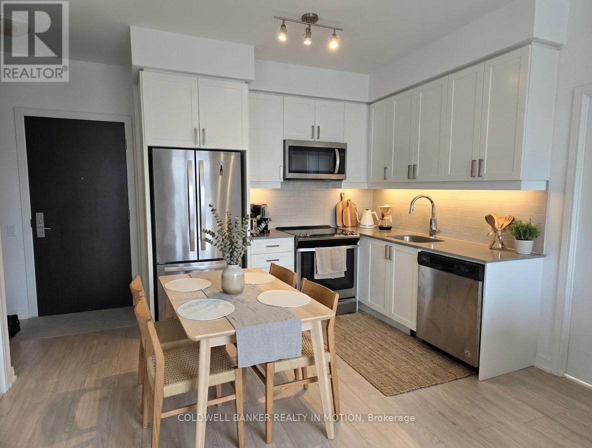 708 - 8 Nahani Way, Mississauga, ON - Indoor Photo Showing Kitchen With Stainless Steel Kitchen With Upgraded Kitchen