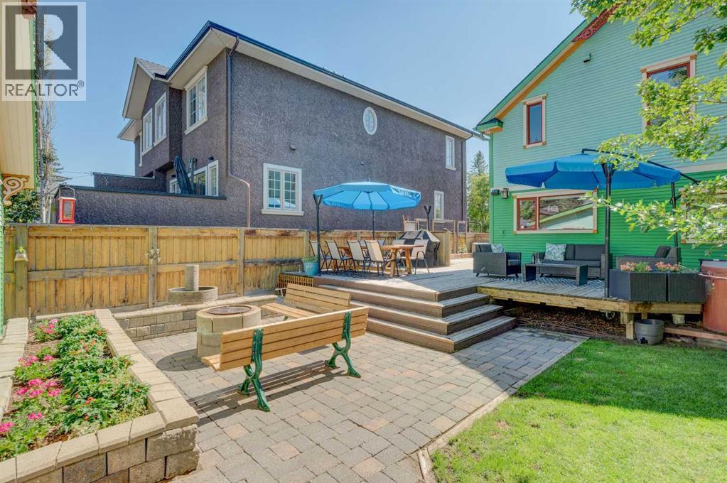 firepit looking towards home - 1512 33 Avenue Sw, Calgary, AB - Outdoor With Deck Patio Veranda